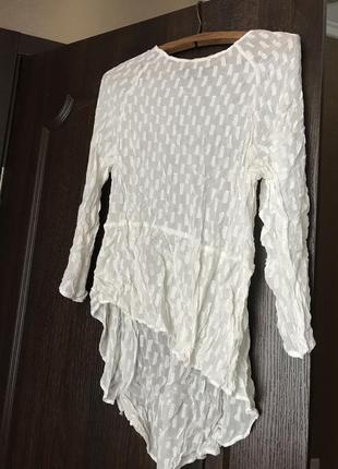 Біла із золотою ниткою пляжна накидка в ідеальному стані розмір xs/s від h&m