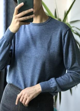 Вовняна кофта светр, джемпер унісекс вовна мериноса warren&parker