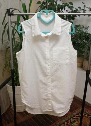 Батистовая блуза /сорочка /туніка /безрукавка для дівчинки h&m р-н 158 см 12-13 років1 фото