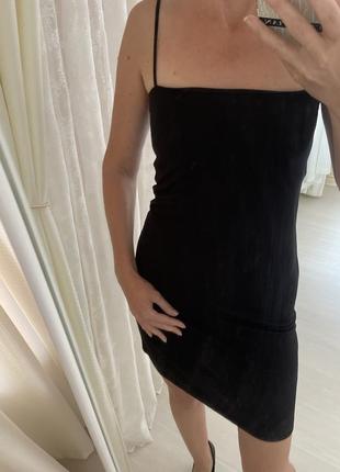 Платье платье сарафан zara h&amp;m черное на тоненьких бретельках вечернее2 фото