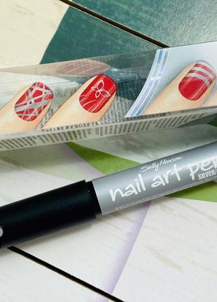 Маркер для дизайна ногтей sally hansen.  цвет silver.