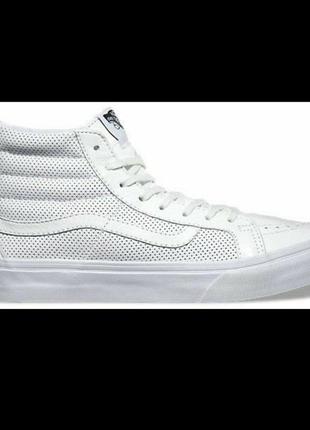 Кеди високі vans sk8 hi white leather1 фото