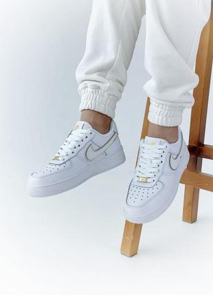 Кроссовки nike air force 1 icon clash "white metallic gold"2 фото