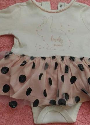 Шикарне боді-плаття kotton baby для принцес стан нового ,74 см