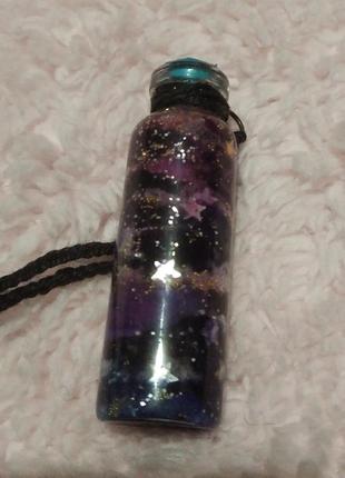Светящийся в темноте космос в бутылочке кулон, брелок на сумку #2