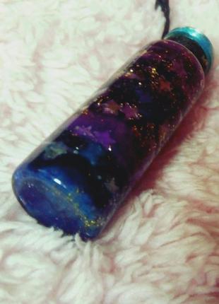 Светящийся в темноте космос в бутылочке кулон, брелок на сумку #2