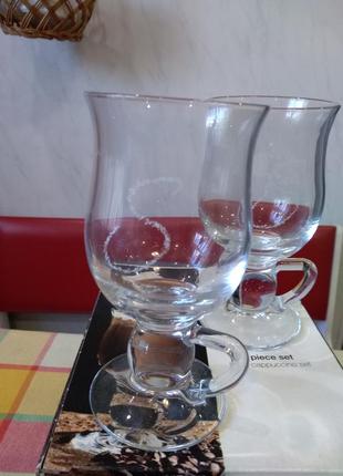 Новый набор 4 шт.бокалы стаканы  с ручкой  для кофе латте5 фото