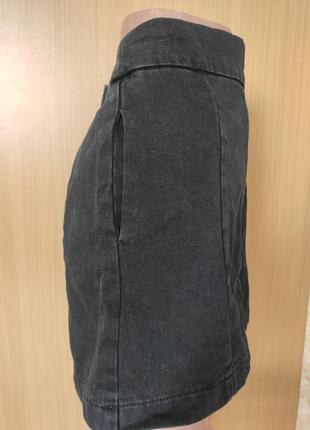 Чорна, темно-сіра джинсова спідниця висока талія з кишенями topshop4 фото