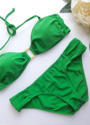 Трендовий стильний купальник 👙 бандо зелений ☘ ❤