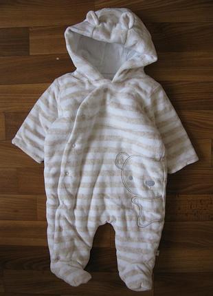 Утепленный велюровый комбинезон mothercare