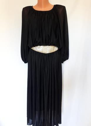 Винтаж! черное платье мода 70-х годов (размер 10-12)
