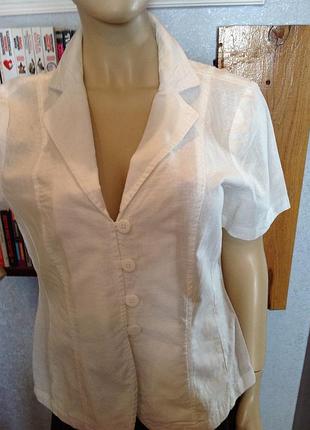 Немецкая льняная рубашка с карманами, р. 52