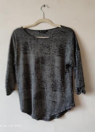Кофточка сіра блуза срібна чорна