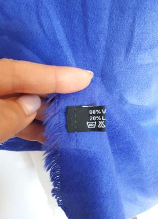 Шикарный мягкий шарф-палантин бело-синий * 65 см на 230 см6 фото
