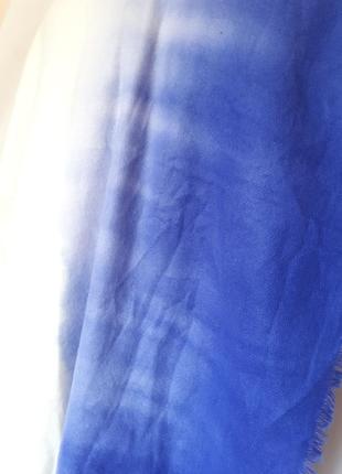 Шикарный мягкий шарф-палантин бело-синий * 65 см на 230 см4 фото