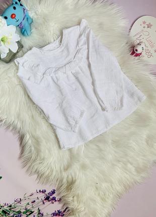 Красивая белая блуза m&s девочке 4-5 лет