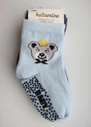 Шкарпетки для новонароджених з тормозками katamino 44039 (12-18,18-24 міс.) для хлопчика.2 фото