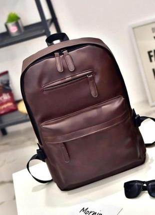 Стильный городской мужской рюкзак aliri-00018 пу кожа коричневый