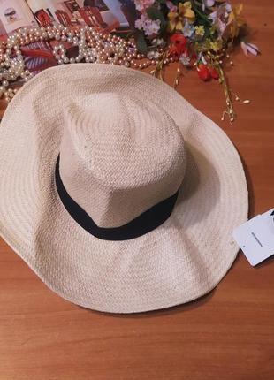 Шикарна пляжна широкопола літня шляпа, капелюшок, соломенная канотье зара!!!! нова2 фото