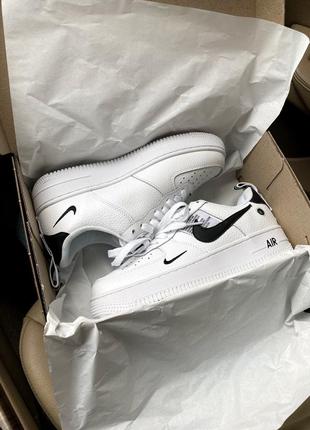 Кроссовки nike air force 1 white/black кросівки9 фото