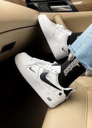 Кроссовки nike air force 1 white/black кросівки8 фото