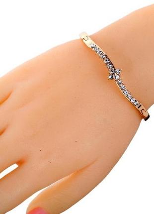 🏵️позолочений браслет в стразах, новий! арт. 2288