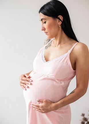 Ночнушка для беременных и кормящих хлопок с кружевом6 фото