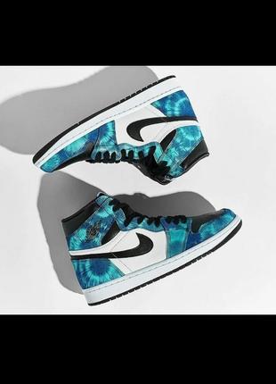 Кросівки високі nike retro air jordan 1 tie-die.