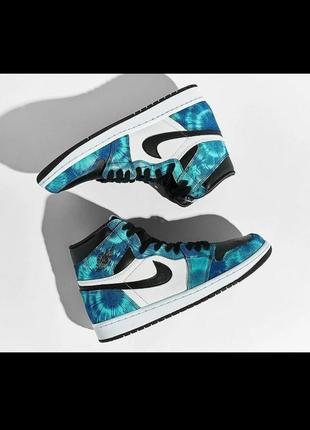 Кросівки високі nike air jordan 1 tie-die.