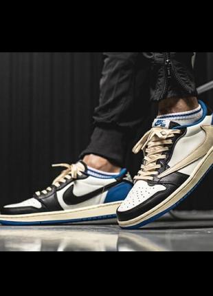 Кроссовки nike travis scott x fragment x jordan 1 low.