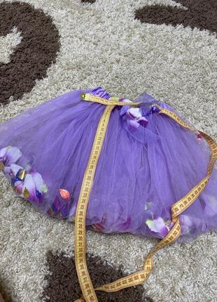 Фатиновая юбка лепестки фиолетовая4 фото