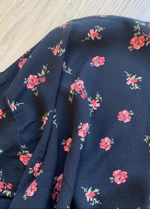 Блуза блузка zara рубашка на запах в цветочек цветочный принт романтичная кимоно2 фото