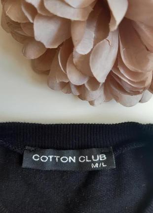 Футболка чёрная хлопковая с бусинами и лампасами cotton club8 фото