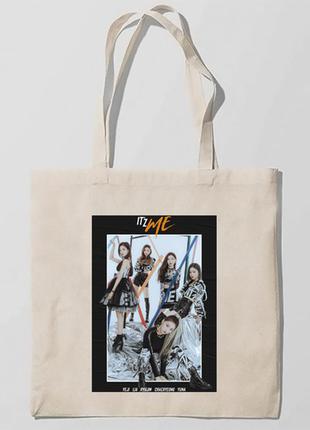 Эко-сумка, шоппер с принтом повседневная korean pop kpop itzy wannabe