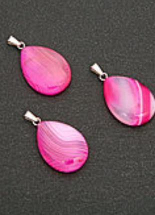 Кулон капля из натурального камня агат