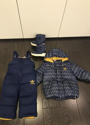 Зимний комбенезин adidas оригинал ботинки 21р