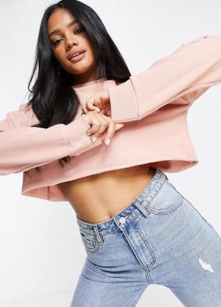 Свитшот,кроп топ,с рюшами на рукавчиках,короткий,байка