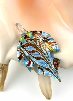 Кулон подвеска муранское стекло листок в форме осеннего листа мурано новый