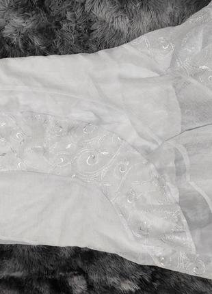 Нарядная длинная юбка воздушная, лен-вуаль7 фото