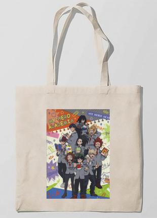 Еко-сумка, шоппер з принтом повсякденна my hero academia - моя геройська академія 2