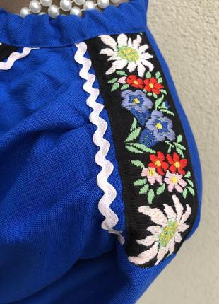 Винтаж,синяя вышиванка,унисекс,блуза,рубаха,этно бохо стиль,швейцария7 фото