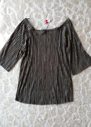 Свободная легкая плиссированная блуза kiabi (франция), размер xl