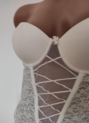 Білий мереживний корсет сексі еротик весільний весілля весільний bride бодуарный3 фото