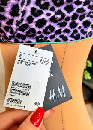 H&m хлопковый  бюстгальтер с пушапом в анималистичный принт6 фото