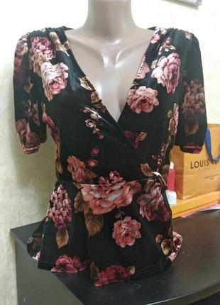 Велюровая кофточка на запах