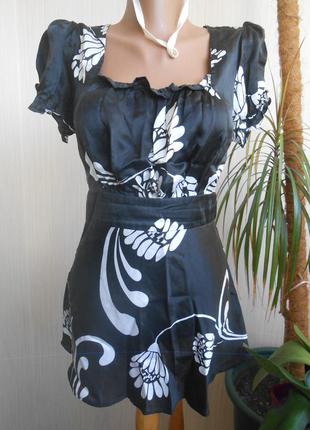 Шикарная блуза oxmo р. s наш 42-44. шелк