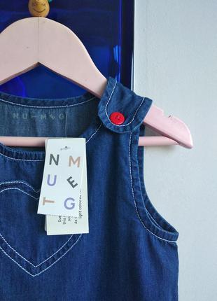 🍁🍄🦔 красивий джинсовий сарафан з вишивкою на 12-18 міс nutmeg 🍁🍄🦔3 фото