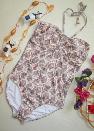 Шикарный сдельный слитный купальник в змеиный принт next 🍒🍹🍒