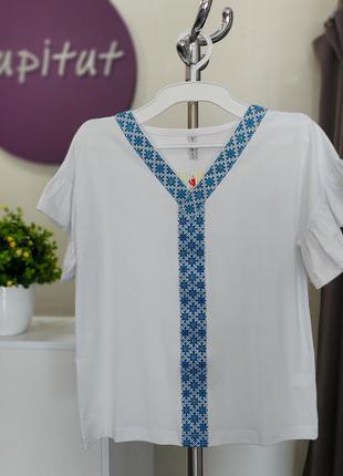 Школьная блуза vidoli с элементами вышиванки на девочку от 8 до 11 лет
