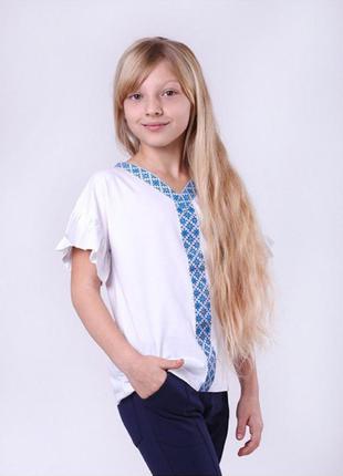 Школьная блуза vidoli с элементами вышиванки на девочку от 8 до 11 лет4 фото
